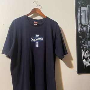 Supreme Cross Box Logo Tee FW20 Navy